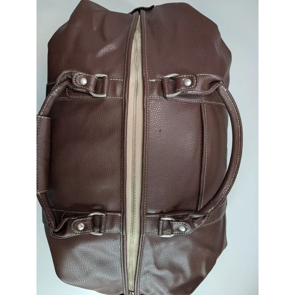 Barrington Captains Duffel Bag Brown Vegan Leather Silver Creek Country Club